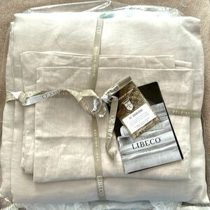 LIBECO Belgian Linen stone duvet cover and 1 pillow case